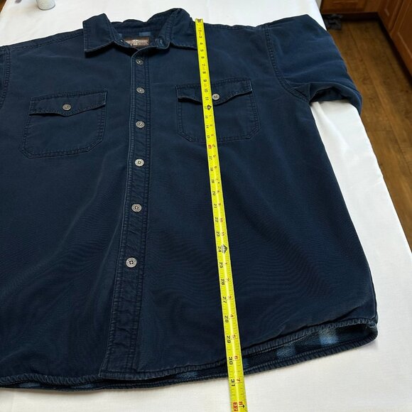 Levi's Men Vintage Canvas Fleece Plaid Lined Shacket Size XL Trucker Jacket Navy - Picture 12 of 12